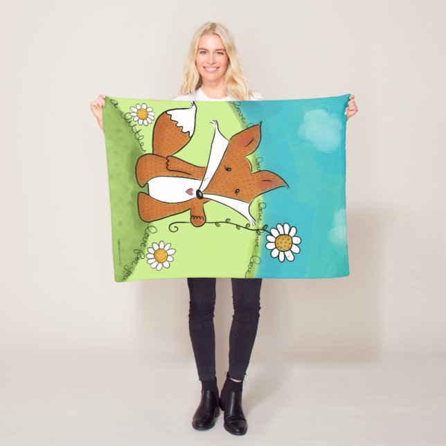 Woodland Fox Little Kärlek för dig Fleecefilt (På plats)