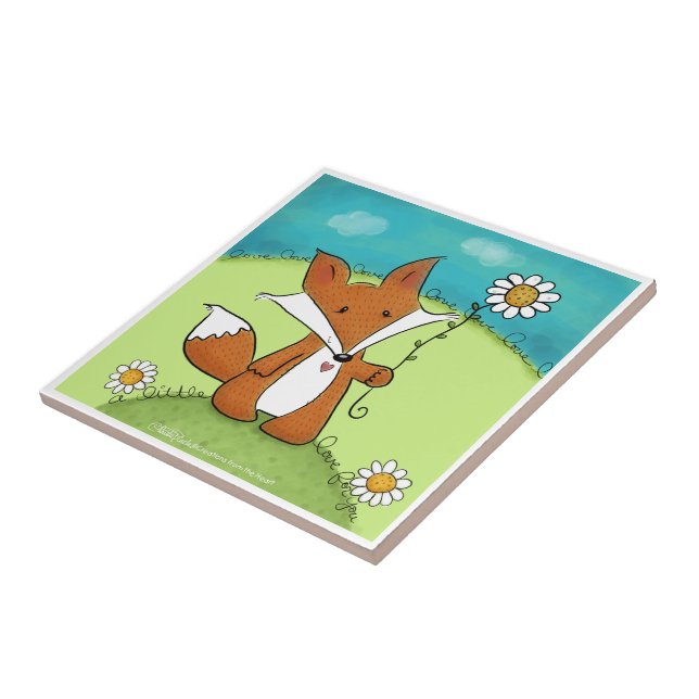 Woodland Fox Little Kärlek för dig Kakelplatta (Sidan)