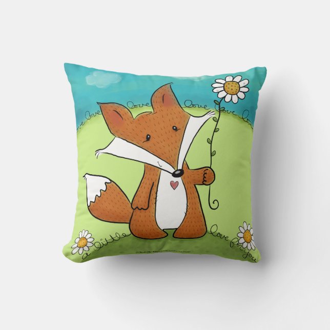 Woodland Fox Little Kärlek för dig Kudde (Framsida)
