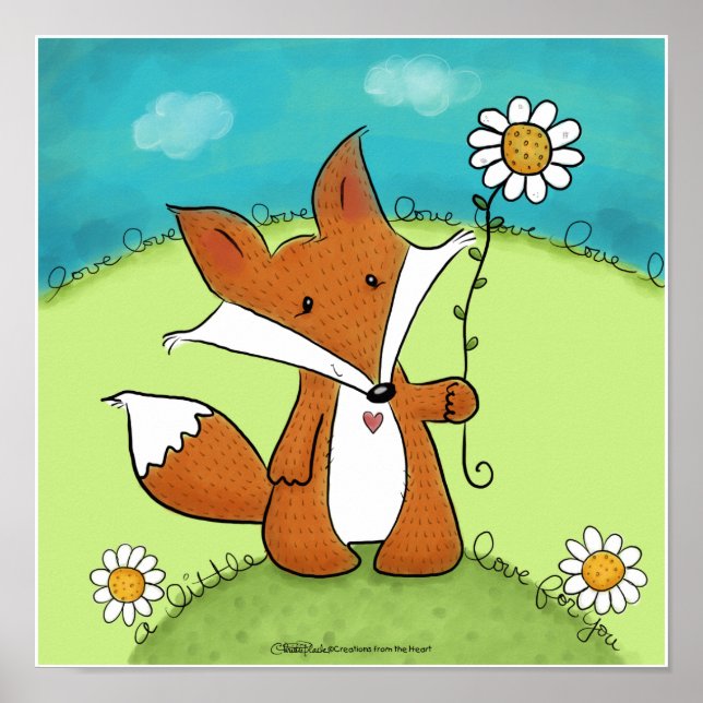 Woodland Fox Little Kärlek för dig Poster (Framsidan)