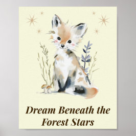 Woodland Fox Nursery Quote Wall Art Poster