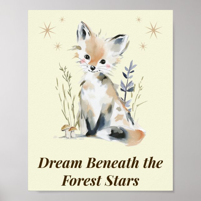 Woodland Fox Nursery Quote Wall Art Poster (Framsidan)