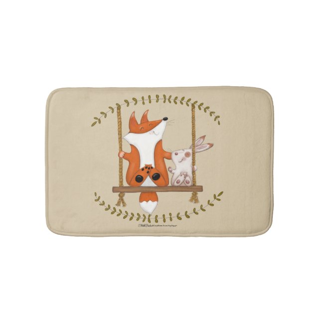 Woodland Fox och Bunny Swing Badrumsmatta (Framsidan)