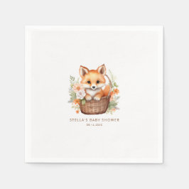 Woodland Fox Personalized Baby Shower Napkins Pappersservett