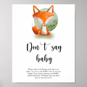 Woodland Fox - säg inte baby Poster