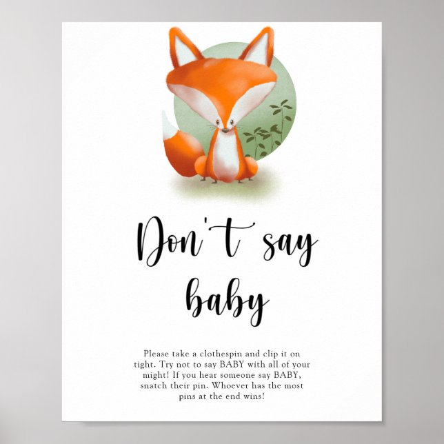 Woodland Fox - säg inte baby Poster (Framsidan)