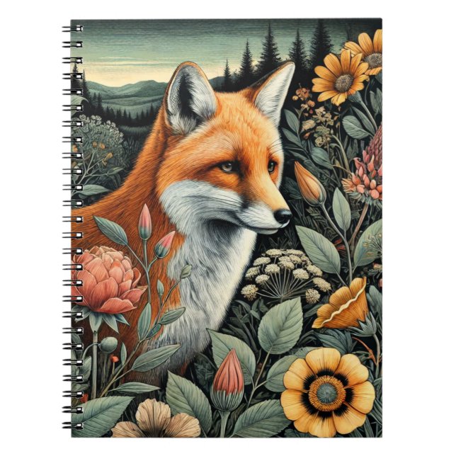 Woodland Fox Spiral - bärbar dator | Cute Animal T Anteckningsbok (Framsidan)