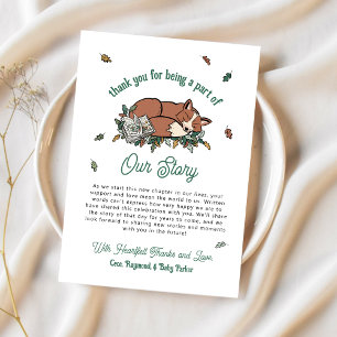 Woodland Fox Storybook Baby Shower Tack Kort