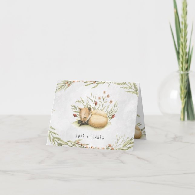 Woodland Fox | Tack för skogsbabyskor Kort (Framsida)