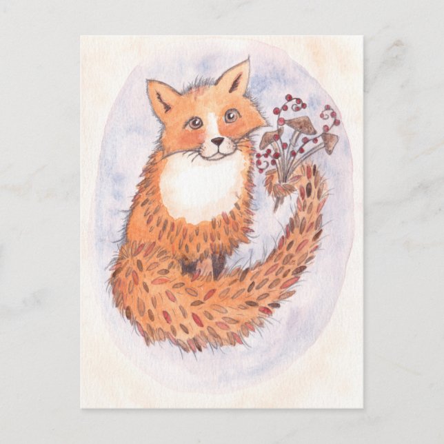Woodland Fox vykort (Framsida)