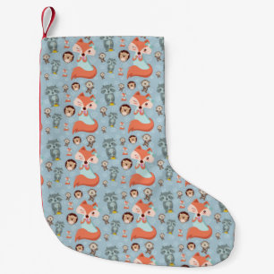 Woodland Friends Animal Mönster Liten Julstrumpa