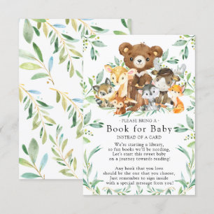 Woodland Friends Baby Shower Bok för Baby Card Tilläggskort