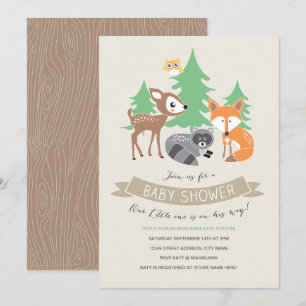 Woodland Friends Baby Shower Inbjudan