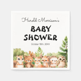 Woodland Friends Baby Shower Pappersservett