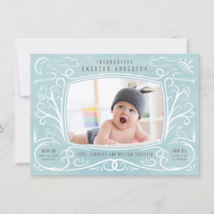 Woodland Friends Birth Announcement Boy Meddelande