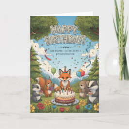 Woodland Friends Birthday Celebration Card Kort