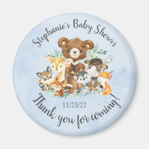 Woodland Friends Boys Baby Shower Magnet