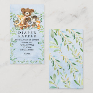Woodland Friends Boys Diaper Raffle Biljett Tilläggskort