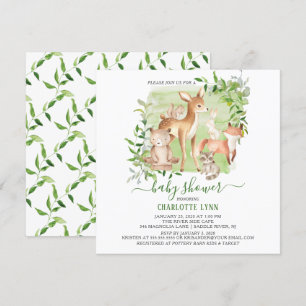 Woodland Friends Gender Neutral Baby Shower Inbjudningar