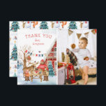 Woodland Friends Winter Birthday Tack<br><div class="desc">Ljusen är slut och kakan är bara ett minne, men deras kärlek finns kvar. Tack för att ni hjälpte er att fira speciella dagen. Lägg till anpassningsbarnas ordalydelse i den här designen genom att använda rutorna "Redigera den här designmallen" på objektets höger eller klicka på den blå "Anpassa den" om...</div>