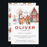 Woodland Friends Winter | Juldagen Födelsedagsfest Inbjudningar<br><div class="desc">Har du en liten med en vinterfödelsedag? Detta party-tema är perfekt för babyduschar eller söta födelsedagsfester. Med en charmerande vinter-picknickscen med vackra djur. Moose, björn, rävar och mycket mer! Det här förtjusande temat känns som en smula och en rabalt. Klassiska örntoner är perfekt för övergången till det kallare vädret och...</div>