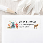Woodland Friends Winter-julets Födelsedagsfest Returadress Etikett<br><div class="desc">När dina gäster får sina speciella inbjudan inklämda i kuvertet, utfällda med ett temat adress-klistermärke, kommer de att veta att party är det som ska finnas på. De här muntra adress-klistermärkena har ett vackert skogsdjur som har party. Lägg till anpassningsbarnas ordalydelse i den här designen genom att använda rutorna "Redigera...</div>