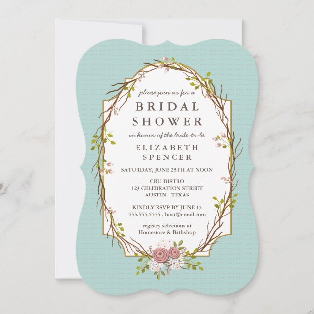 Woodland Garden Wandan Inbjudningskort för möhippa (Framsida)