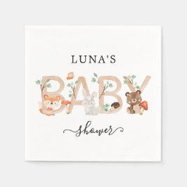 Woodland Gender Neutral Baby Shower Pappersservett