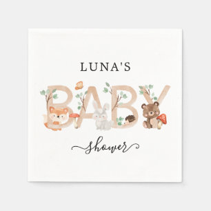 Woodland Gender Neutral Baby Shower Pappersservett