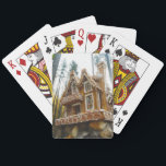 Woodland Gingerbread Mansion Playing Cards Casinokort<br><div class="desc">Step into a fairy-tale forest with this enchanting playing card deck featuring an elaborate gingerbread mansion perched on a stone base and adorned with icing, candy swirls, and ornate windows. The towering pine backdrop makes the confection feel both magical and monumental—like a hidden woodland treasure waiting to be discovered. Perfect...</div>