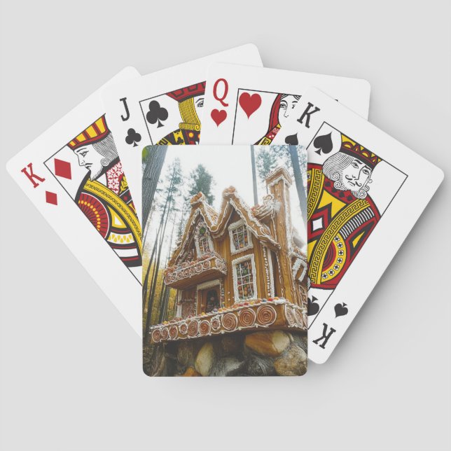 Woodland Gingerbread Mansion Playing Cards Casinokort (Baksidan)