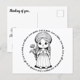 Woodland Girl med vykort för Daisy