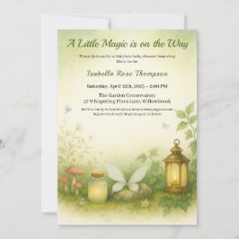 Woodland Glow Baby Shower Invitation | Firefly Jar Inbjudningar