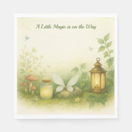 Woodland Glow Baby Shower Invitation | Firefly Jar Pappersservett