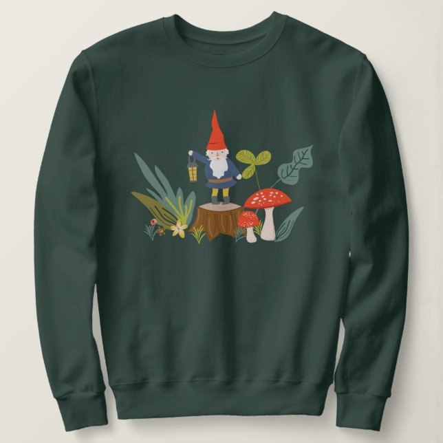 Woodland Gnome & Mushroom T Shirt (Design framsida)