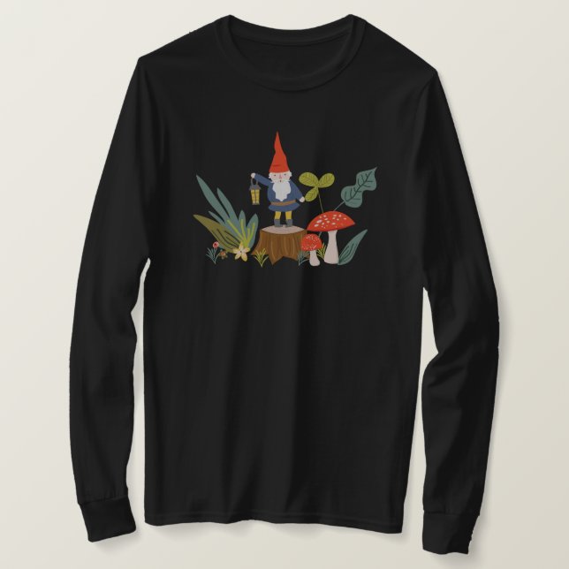 Woodland Gnome & Mushroom T Shirt (Design framsida)