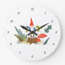 Woodland Gnome och Mushroom Wall Clock
