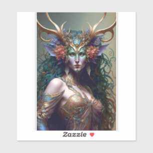 Woodland Goddess Fantasy Art Klistermärken