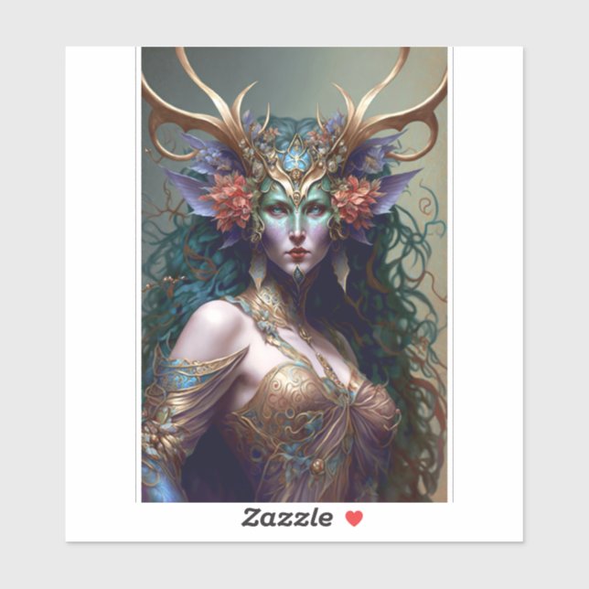 Woodland Goddess Fantasy Art Klistermärken (Ark)