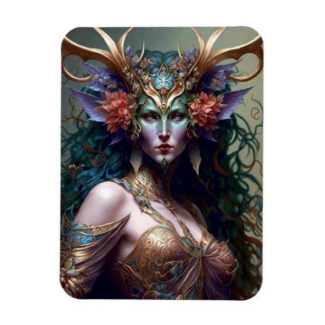 Woodland Goddess Fantasy Art Magnet (Vertikal)
