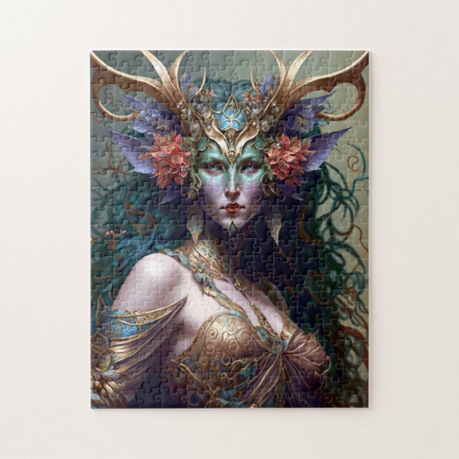 Woodland Goddess Fantasy Art Pussel (Vertikal)