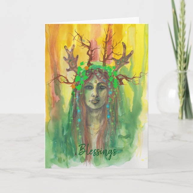 Woodland Goddess välsignelse Card Kort (Framsida)