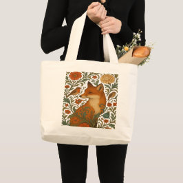 Woodland Grace Fox-motiv i blomning Jumbo Tygkasse