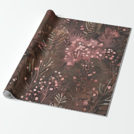 Woodland Gräs & Berries Earthy Hues Soft Pinks Presentpapper