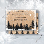 Woodland Gräs Träd Winter Snö OSA Menu Choice Inbjudningar<br><div class="desc">Charming Black and White Winter wonderland bröllop OSA Response and Menu Choice Card. Den svarta skogstron i gräs och vit snöflingor mot papper bakgrund med kraft. Söt och rusning för ett vinterbröllop eller en jultid bröllop. Alla formuleringar kan ändras till hur som helst! Om du vill göra fler ändringar går...</div>