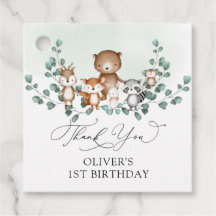 Woodland Greenery Animals Pojke Birthday