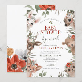 Woodland Greenery Baby Shower by Mail Inbjudningar