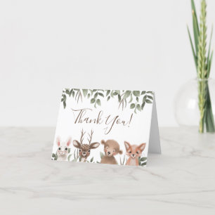 Woodland Greenery Baby Shower Tack för ditt kort