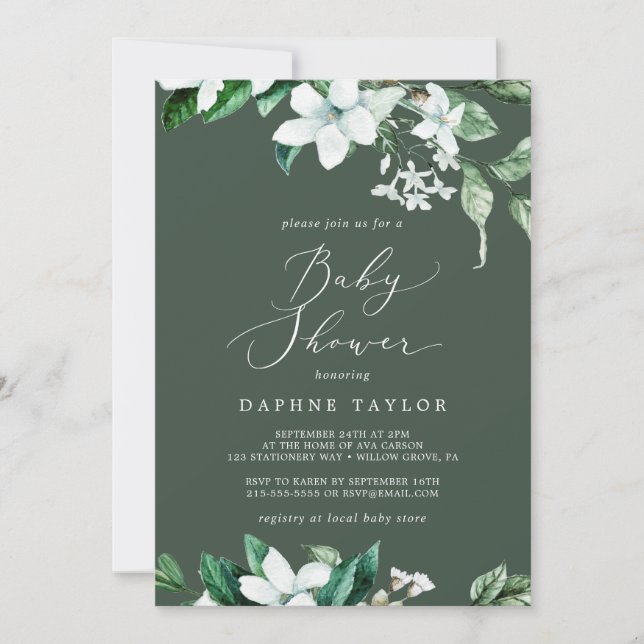 Woodland Greenery | Barnskötare för Grönt Inbjudningar (Framsida)