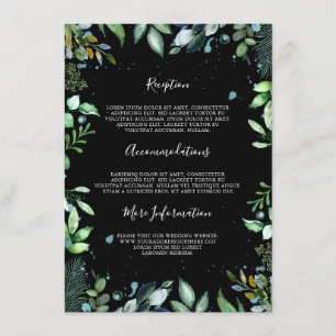 Woodland Greenery Bröllop Information Guest Tilläggskort